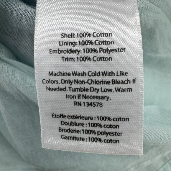 Vineyard Vines Dress Women 0 Crystal Blue Embroidered Shift Boat Neck Short New - Picture 13 of 13